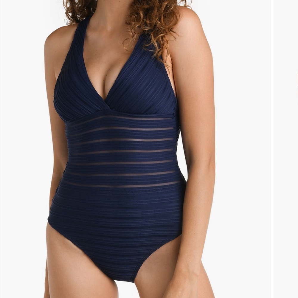 La Blanca Cross Back One-Piece Swimsuit, NWT